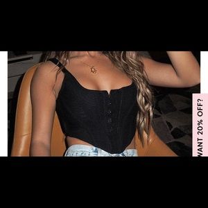 Never worn with tags black bustier from white fox boutique